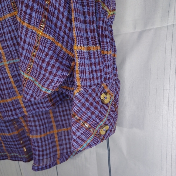 Free people long sleeve violet combo shirt NWT - Picture 2 of 8